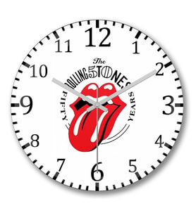 Rolling Stones Duvar Saati Bombeli Gercek Cam