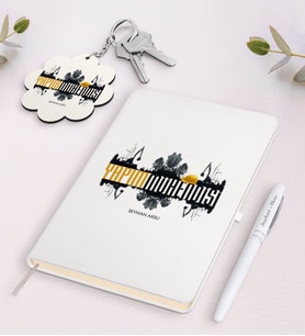 BK Gift Kişiye Özel Yapım Mühendisi Beyaz Defter Kalem ve Anahtarlık Hediye Seti-2 (Model 1)
