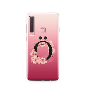 Pembe Çiçekli Harf Tasarım Süper Şeffaf Silikon Telefon Kılıfı Samsung A9 (2018)