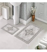 Banyo Halısı Ikili Klozet Takımı Kaymaz Tabanlı (60 xm x 100 cm + 40 cm x 60 cm) 