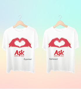 Kişiye Özel Baskılı Çift Tshirt