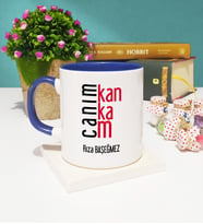 Kankaya Canım Kankam Tasarımlı Arkadaşa Kişiye Özel Kanka Kupa Bardak Lacivert