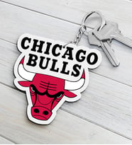 NBA Chicago Bulls Ahşap Anahtarlık (Çok Renkli)
