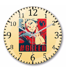 The Seven Deadly Sins  Greed - Ban Duvar Saati Bombeli Gercek Cam