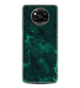 Kılıfland Xiaomi Poco X3 Kılıf Silikon Resimli Kapak Yeşil Koyu Mermer Stok 1296
