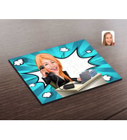 BK Gift Kişiye Özel Kadın Asistan Karikatürlü Ahşap Puzzle-1