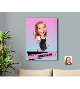 BK Gift Kişiye Özel En İyi Aşçı Karikatürlü Kanvas Tablo 50x70cm-1