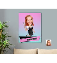 BK Gift Kişiye Özel En İyi Aşçı Karikatürlü Kanvas Tablo 50x70cm-1