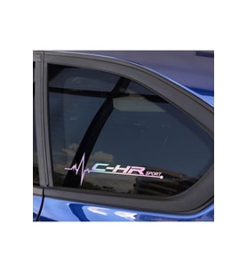 Toyota C-hr Yan Cam Sticker Oto Kapı  20 Cm X 7 Cm Holo-Chroma