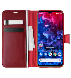 Microsonic General Mobile GM 20 Pro Kılıf Delux Leather Wallet Kırmızı