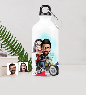 BK Gift Kişiye Özel Sevgililer Karikatürlü Metal Suluk 500 Ml  17