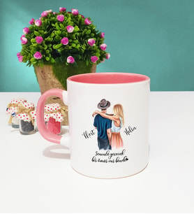 Bir Ömür Tasarımlı Sevgiliye Hediye Sevgililer Günü Kupa Bardak Pembe