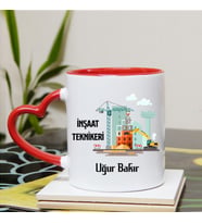 İnşaat Teknikeri Kupa Bardağı Kalpli