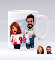 BK Gift Kişiye Özel Sevgililer Animasyon Karikatürlü Beyaz Kupa Bardak-33