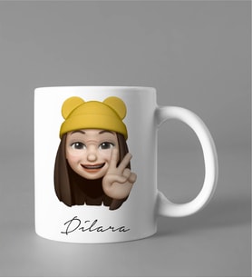 Emoji Kız Stiker Kupası Kişiye Özel