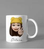 Emoji Kız Stiker Kupası Kişiye Özel