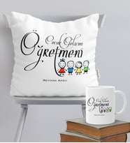 BK Gift Kişiye Özel Çocuk Gelişimi Öğretmeni Temalı Yastık Kupa Seti - 2