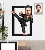 Kişiye Özel Sporcu Karikatürlü 3D Ahşap Tablo 30x47 Bay-5