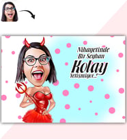 BK Gift Kişiye Özel Bayan Karikatür Baskılı Yaş Pasta İçin Yenilebilir Şekerli Kağıt  4(Sadece Kağıt)
