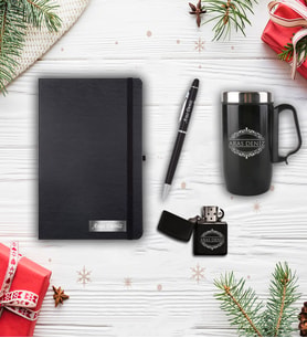 Kişiye Özel Yılbaşı Hediye Siyah Mug -Siyah Çakmak-Siyah Defter- Kalem Set
