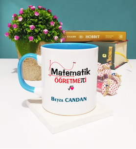 Matematik Öğretmeni Kupa Bardak Mavi
