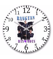 Bts  Mots Bangtan Duvar Saati Bombeli Gercek Cam