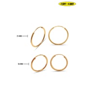 2'li Halka Rose Kaplama Bayan Gümüş Küpe 21/18 mm