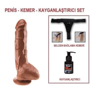 LilituShop 25 cm Belden Bağlamalı Realistik Vantuzlu Melez Dildo Penis