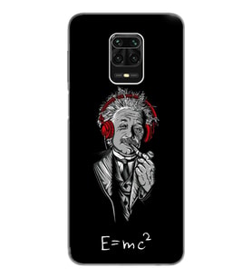 Einstein Tasarım Süper Şeffaf Silikon Telefon Kılıfı Xiomai Redmi Note 9 Pro - N