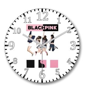 Black Pink Duvar Saati Bombeli Gercek Cam