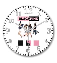 Black Pink Duvar Saati Bombeli Gercek Cam