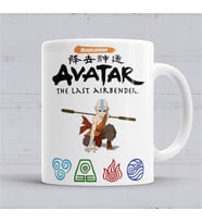 Avatar Anime Element Fire Water Earth Thunder Wind  Kupa Bardak