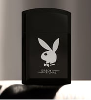 BK Gift Kişiye Özel Playboy Siyah Metal Çakmak  1