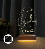 Doğum Günü Hediyesi Küçük Prens 3D Çocuk Odası Gece Lambası (Sarı)