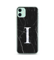 Iphone 11 Siyah Mermer Harf Tasarımlı Telefon Kılıfı I-Harfi 