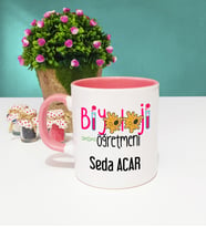 Biyoloji Öğretmeni Kupa Bardak Pembe
