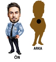 Kişiye Özel Polis Karikatürlü Ahşap Magnet Bay-3