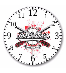 The Saviors Baseball Club Duvar Saati Bombeli Gercek Cam