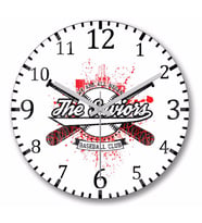 The Saviors Baseball Club Duvar Saati Bombeli Gercek Cam