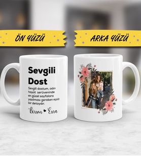 Arkadaşa Hediye Doğum Günü Hediyesi Fotoğraflı Kupa Bardak