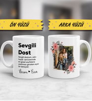 Arkadaşa Hediye Doğum Günü Hediyesi Fotoğraflı Kupa Bardak