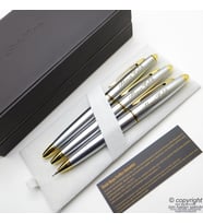 Scrikss 88 3'lü Set Gold Krom Ahşap Deri Kutulu  Dolma Kalem + Tükenmez Kalem + Versatil Kalem Set  Scrikss Kalem  İsme Özel Kalem  Hediyelik Kalem