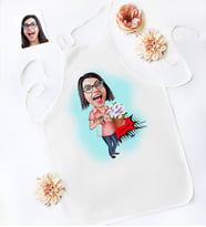 BK Gift Kişiye Özel Ev Hanımı Anne Karikatür Mutfak Önlüğü  2