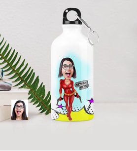 BK Gift Kişiye Özel Şeytan Kadın Karikatürlü Metal Suluk 500 Ml  1