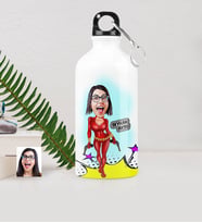 BK Gift Kişiye Özel Şeytan Kadın Karikatürlü Metal Suluk 500 Ml  1