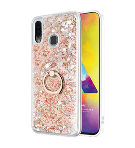 Microsonic Samsung Galaxy M20 Kılıf Glitter Liquid Holder Gold