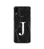Samsung A10s Siyah Mermer Harf Tasarımlı Telefon Kılıfı J-Harfi 