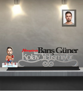 Kişiye Özel Sporcu Karikatürlü Kolay Yetişmiyor Ahşap Biblo Bay-4
