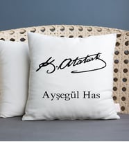 Atatürk İmzalı İsme Özel Yastık