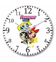Powerpuff  Girls Duvar Saati    Bombeli Gercek Cam